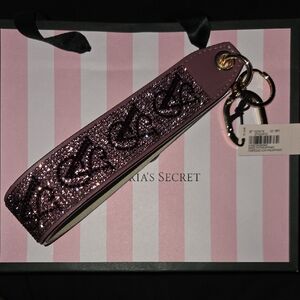 Victoria's Secret Glittery Purple Wristlet Keychain